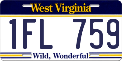 WV license plate 1FL759
