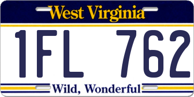WV license plate 1FL762