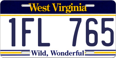 WV license plate 1FL765