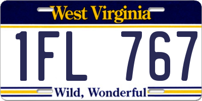 WV license plate 1FL767
