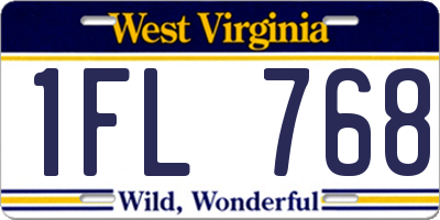 WV license plate 1FL768