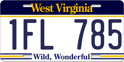 WV license plate 1FL785