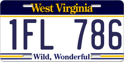 WV license plate 1FL786