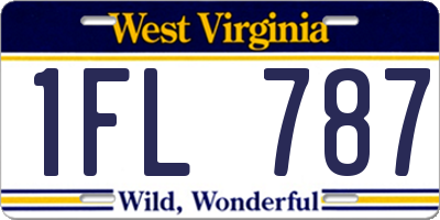 WV license plate 1FL787