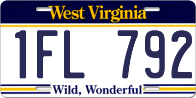 WV license plate 1FL792