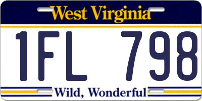 WV license plate 1FL798