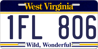 WV license plate 1FL806