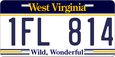 WV license plate 1FL814