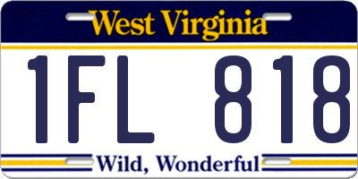 WV license plate 1FL818