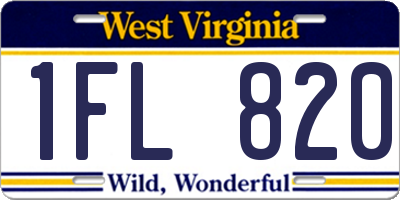 WV license plate 1FL820