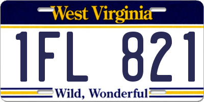 WV license plate 1FL821
