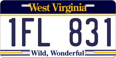 WV license plate 1FL831