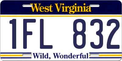 WV license plate 1FL832