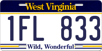 WV license plate 1FL833