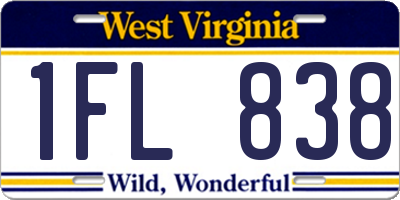 WV license plate 1FL838