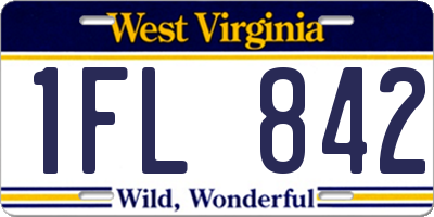 WV license plate 1FL842