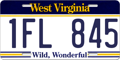 WV license plate 1FL845