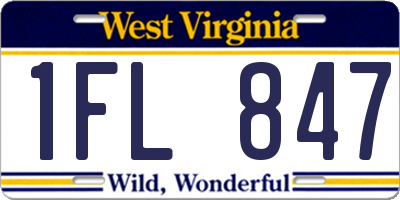 WV license plate 1FL847