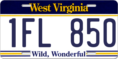 WV license plate 1FL850