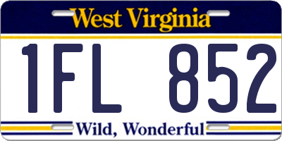 WV license plate 1FL852
