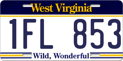 WV license plate 1FL853