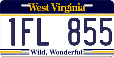 WV license plate 1FL855