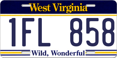 WV license plate 1FL858