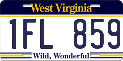 WV license plate 1FL859