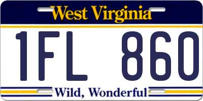 WV license plate 1FL860
