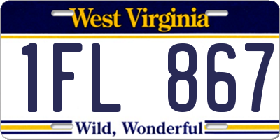 WV license plate 1FL867