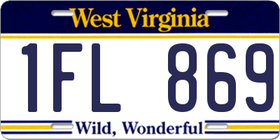 WV license plate 1FL869