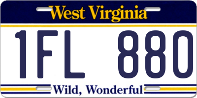 WV license plate 1FL880