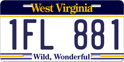 WV license plate 1FL881
