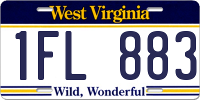 WV license plate 1FL883