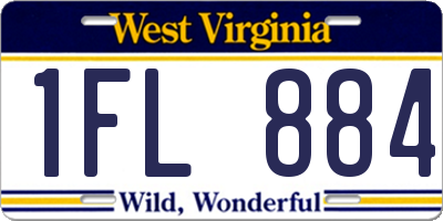 WV license plate 1FL884
