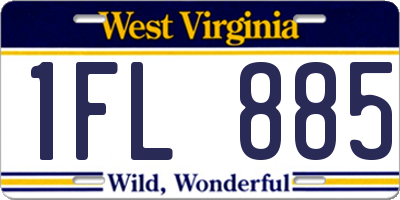 WV license plate 1FL885