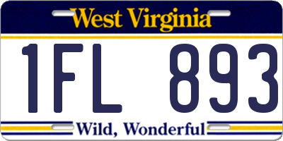 WV license plate 1FL893