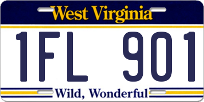 WV license plate 1FL901