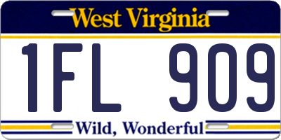 WV license plate 1FL909