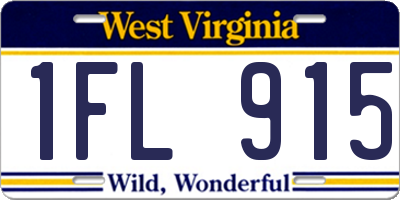 WV license plate 1FL915