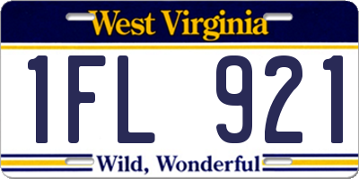 WV license plate 1FL921