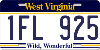 WV license plate 1FL925