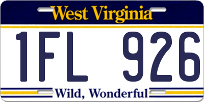 WV license plate 1FL926