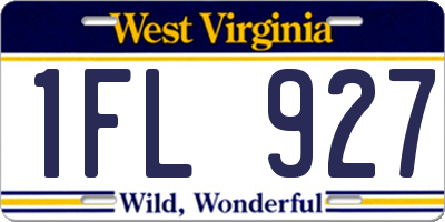 WV license plate 1FL927