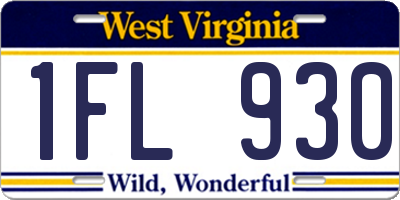 WV license plate 1FL930