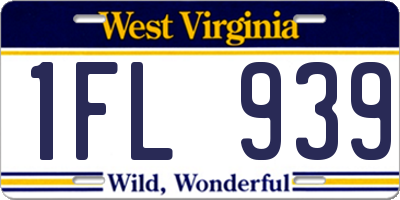 WV license plate 1FL939