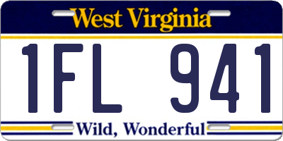 WV license plate 1FL941