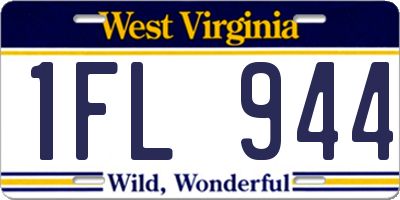 WV license plate 1FL944