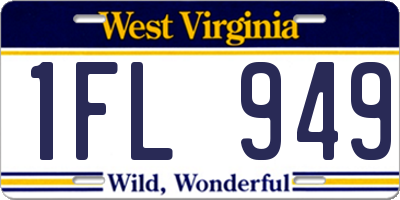 WV license plate 1FL949