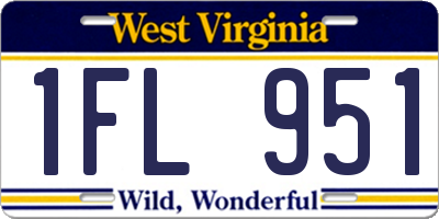 WV license plate 1FL951